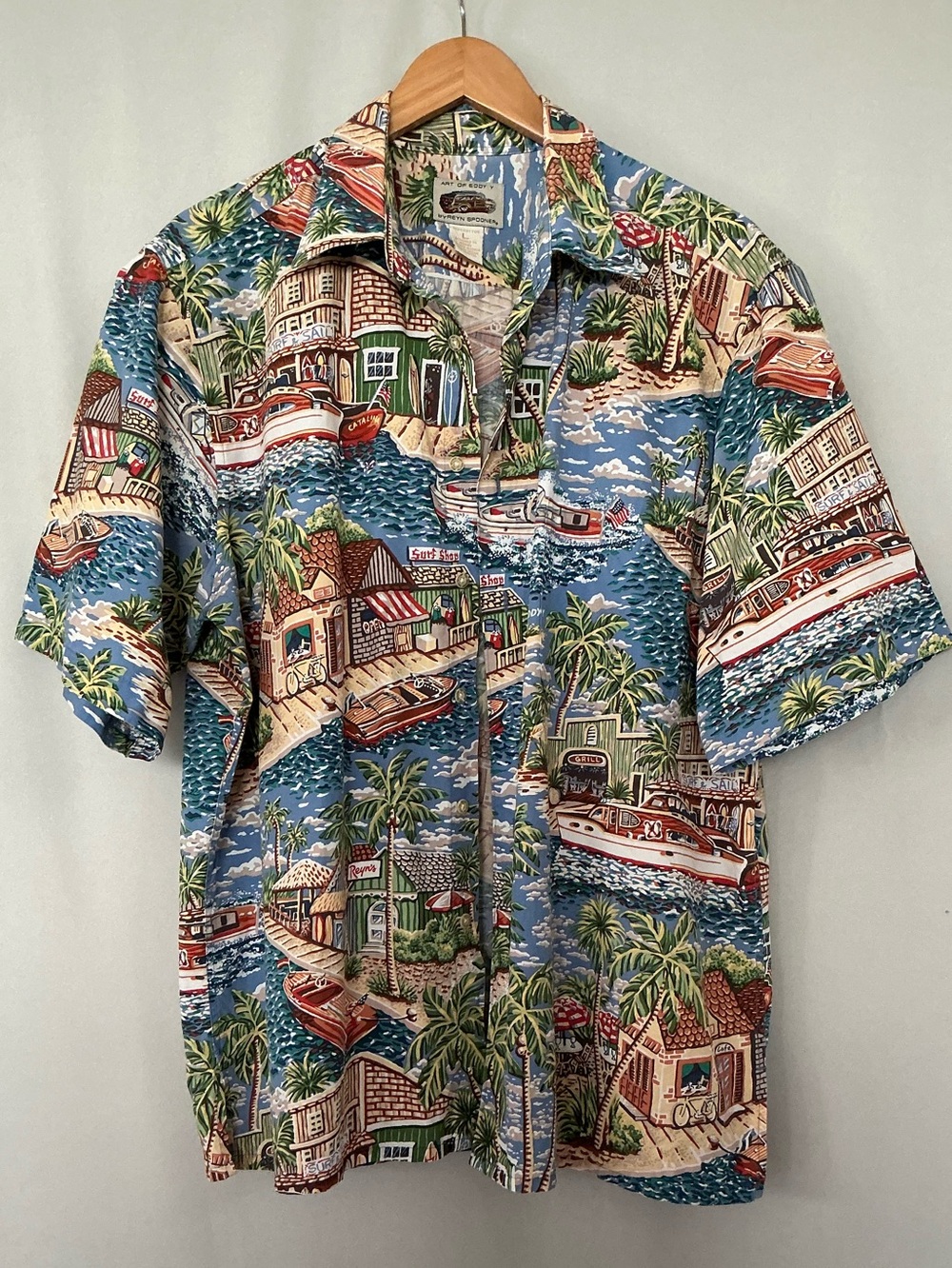 Reyn Spooner Art of Eddy Y Men's Hawaiian Shirt Size L